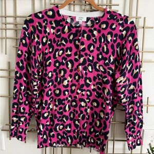 Crown & Ivy Pink Animal Print Cardigan